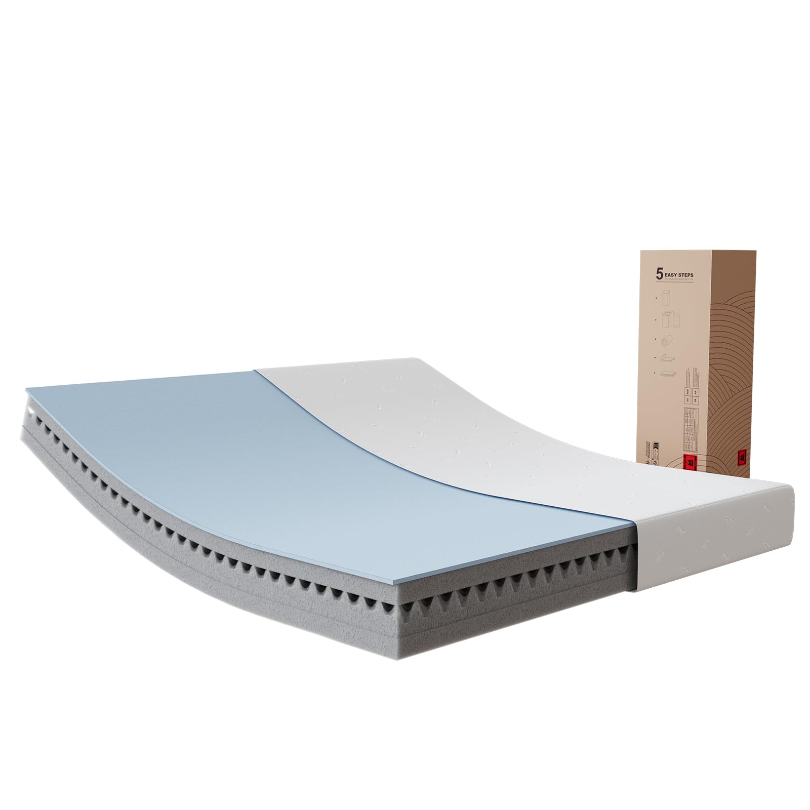 Novilla 140x200cm Queen Size Mattress, 18cm Height, Gel Memory Foam with Bamboo Fiber Breathable Cover, Perfect Support & Skin-Friendly - Ideal for Couples, Bedrooms & Guest Rooms