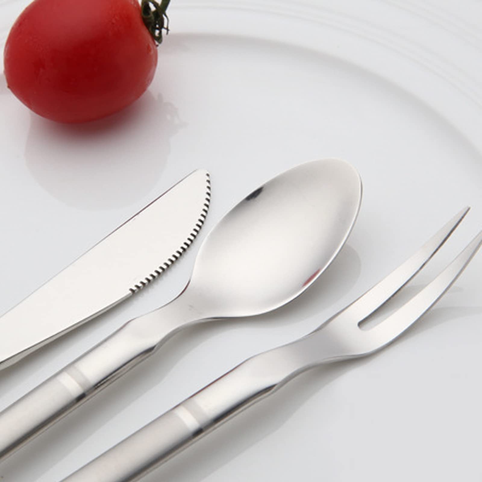 VANRA 5.2 Inch 3-Piece Stainless Steel Dessert Knife, Salad Fork & Teaspoon Set - Appetizer, Fruit & Snack Serving Flatware for Parties, Picnics & Tea Time
