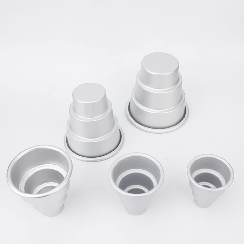 4-Piece Chocolate Silicone Mold Set for 3-Tier Cakes, Cupcakes, Puddings & DIY Desserts - Reusable Baking Supplies for Home Kitchen & Party Decorations