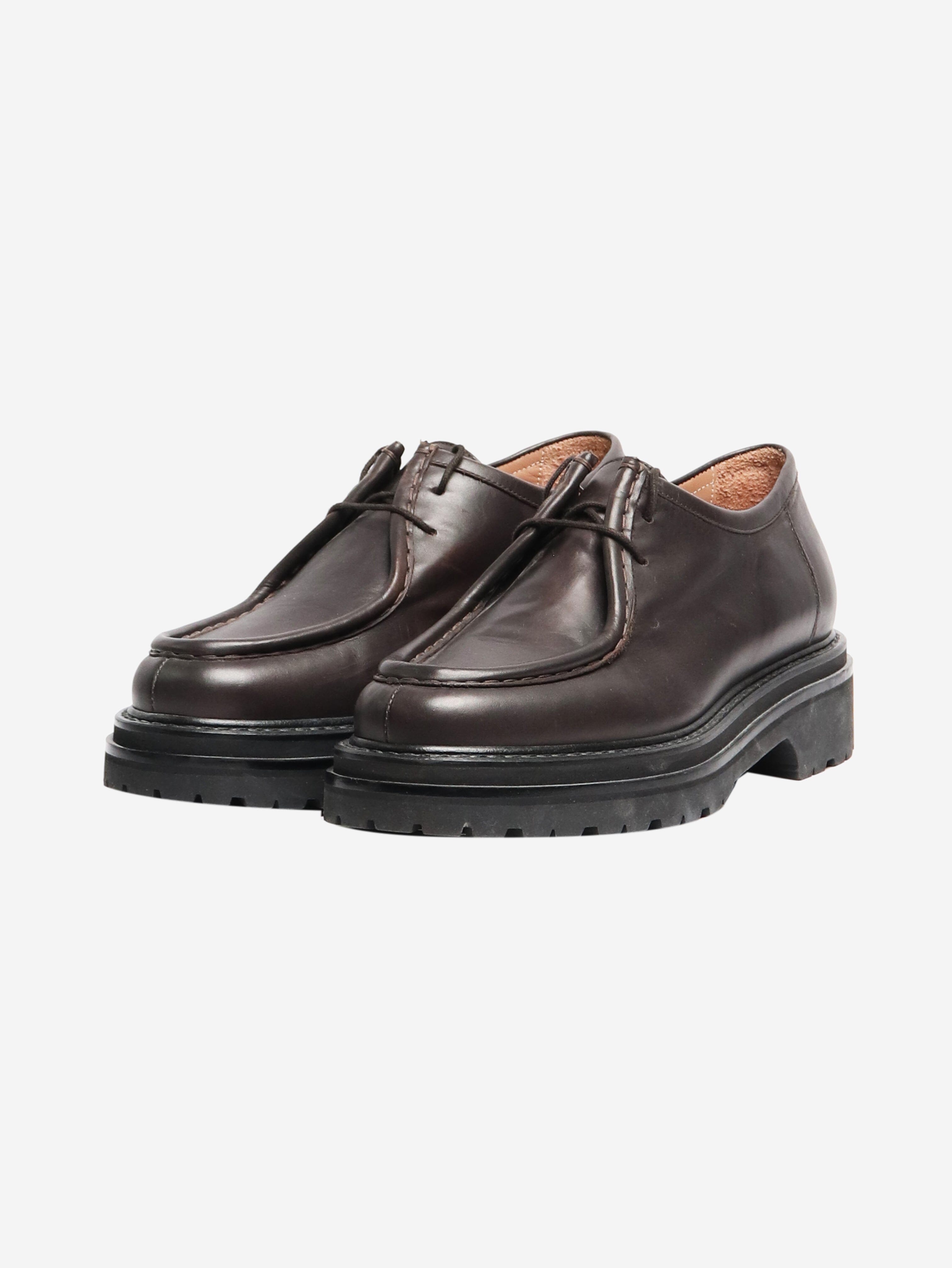 Stylish Brown Derby Shoes for Men & Women - Size EU 38 (UK 5) - Perfect for Office, Formal Events & Business Casual Outfits