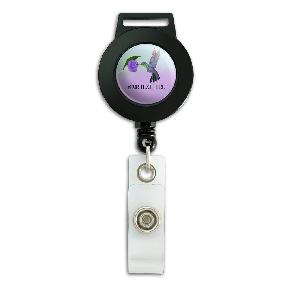 Custom Hummingbird Retractable Lanyard with 1 Line Personalization - ID Badge Holder for Work, School & Events | Durable & Lightweight