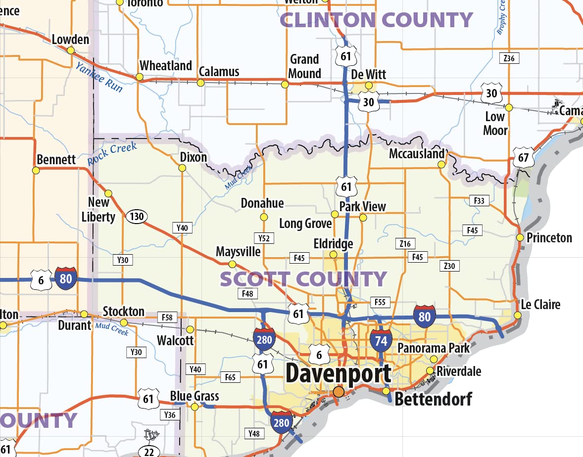Iowa Laminated Wall Map - 43