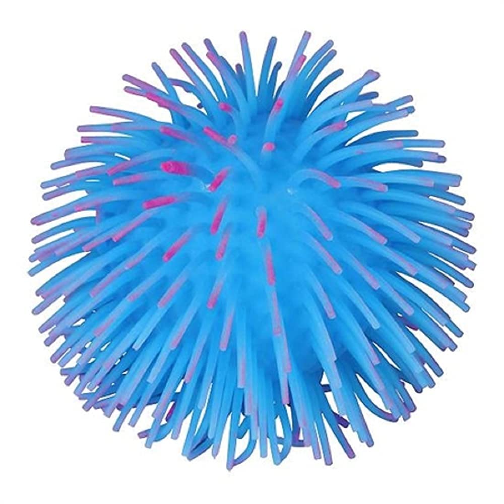 9 Inch Thick Squishy Puffer Ball - Stress Relief & Sensory Toy for Kids & Adults - 2 Tone Blue Color - Perfect for Anxiety Relief, Fidgeting, and Classroom Focus