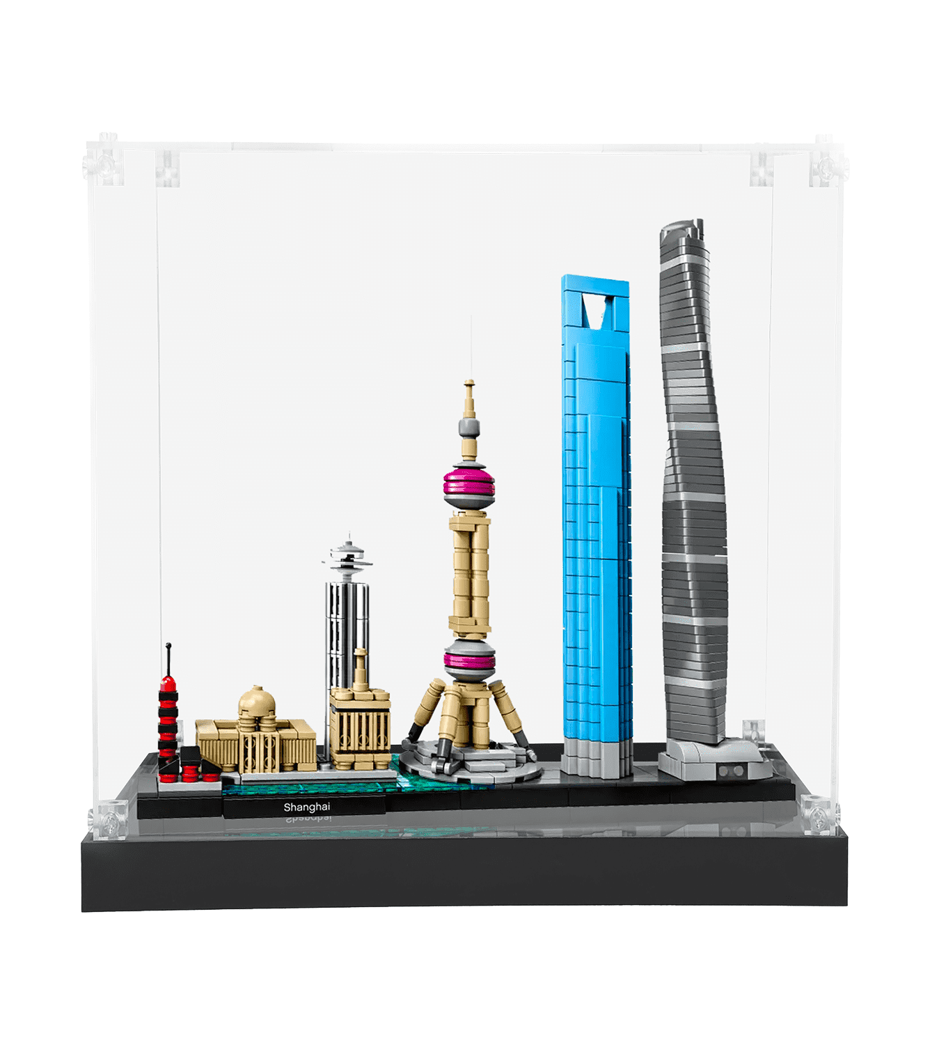 Official LEGO Architecture Shanghai 21039 Building Kit Display Case - Clear Acrylic Showcase for Collectible Models - Perfect for Home, Office & Gift Giving