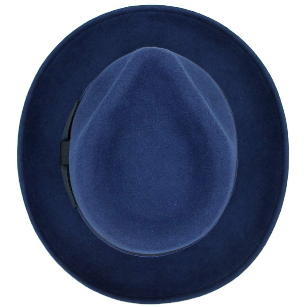 Wool Crushable Fedora Hat for Men - Black, Grey, Navy, Brown - Perfect for Outdoor & Dress Occasions