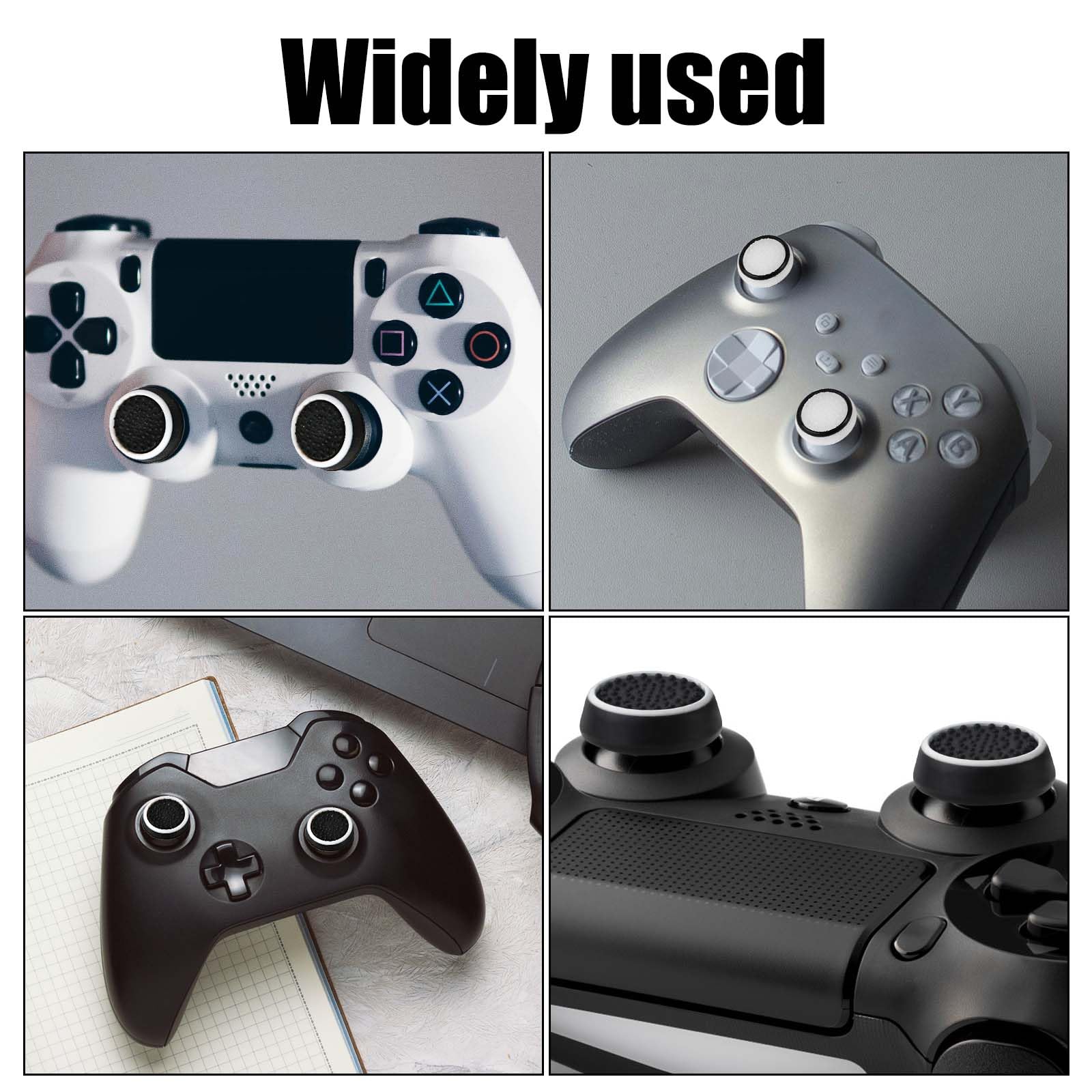 4pcs Thumb Grips for PS5/PS4/Xbox Series X|S/Xbox One/Switch Pro Controller - Anti-Slip, Anti-Scratch, Anti-Fingerprint Full Protection Joystick Caps (Perfect for Gaming, Long Sessions & Enhanced Grip)