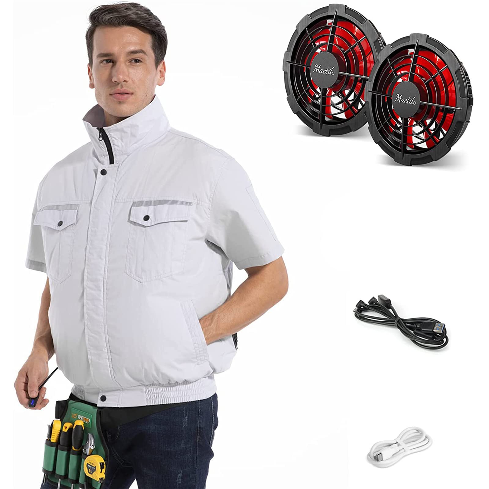 Cooling Fan Vest for Outdoor Sports & Summer Work - Breathable Air Conditioned Jacket for Fishing, Hiking & Construction Workers - Stay Cool in Hot Weather