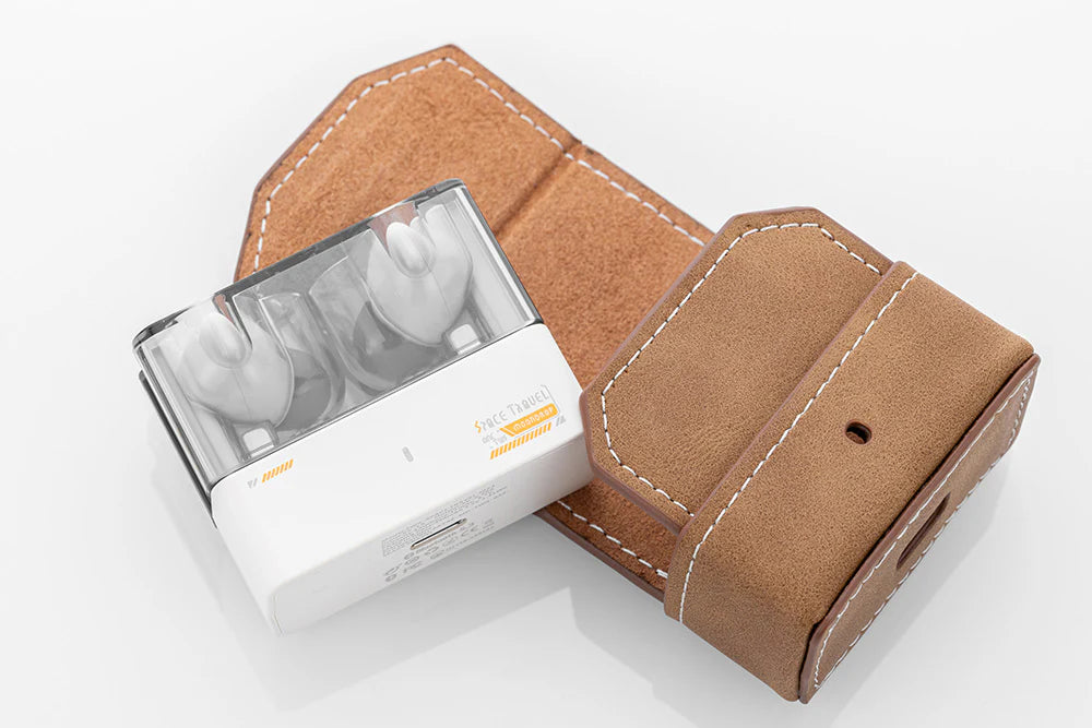 MOONDROP Premium Leather Case for Space Travel Headphones - Protective Travel Storage Pouch for Wireless Earbuds - Perfect for Airplane, Commuting & Gym Use