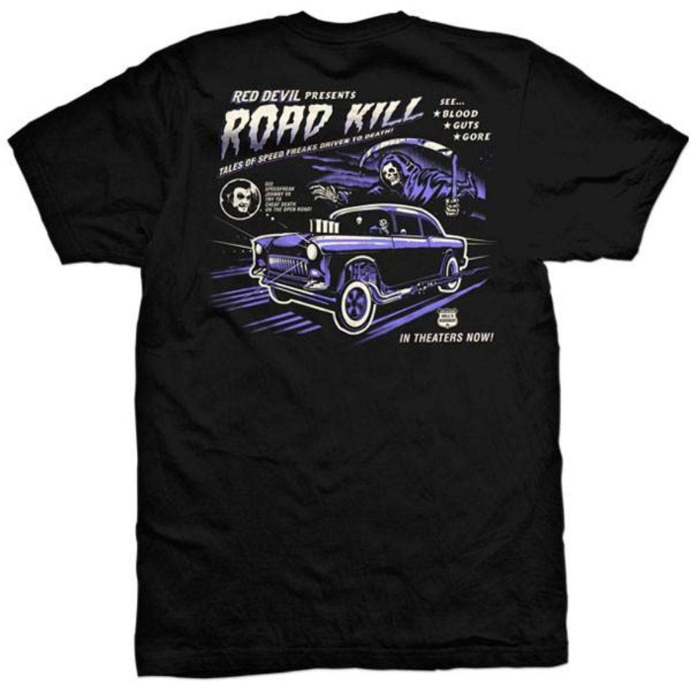 RED DEVIL CLOTHING Road Kill Graphic T-Shirt - Front & Back Print - Edgy Streetwear for Men & Women | Perfect for Concerts, Halloween & Alternative Fashion
