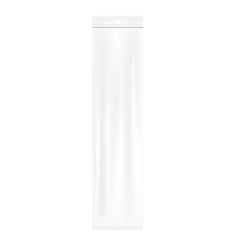 Piokio 100 Pack 3x12 Inch Clear Reclosable Zipper Plastic Bags with Hang Hole - 2 Mil Thick Jewelry Packaging Bags for Necklaces, Pendants, Incense & Small Items - Perfect for Retail Display, Shipping & Storage