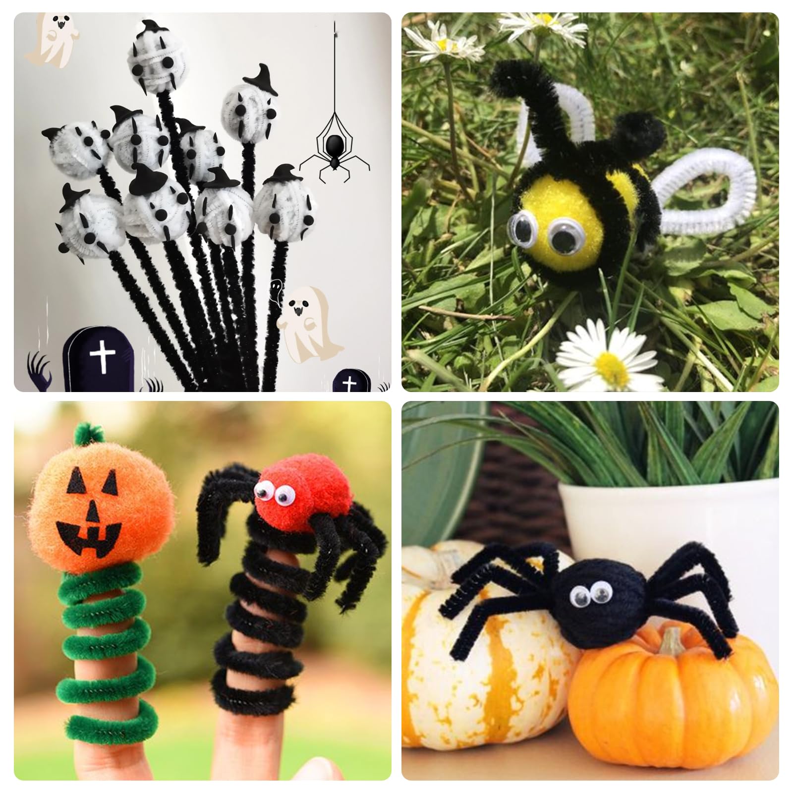 100pcs Black Pipe Cleaners for DIY Crafts - 6mm x 12