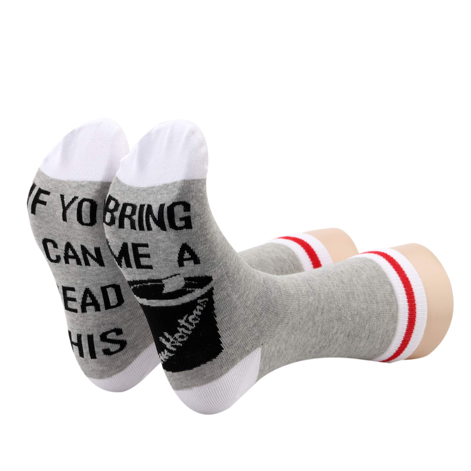 2 Pairs Funny Coffee Socks Gift Set - 'If You Can Read This Bring Me Coffee' Novelty Socks for Coffee Lovers | Perfect for Office Gifts, Christmas Presents & Barista Appreciation