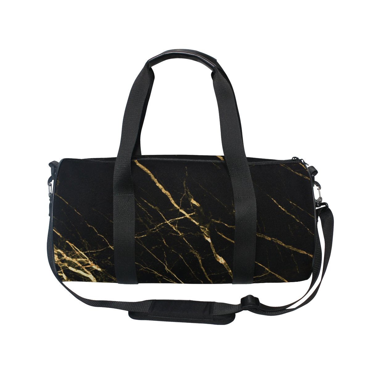 Cooper Girl Black Gold Marble Duffel Bag - 18x9x9.5 Inch Travel Gym Bag for Women, Water-Resistant Sports Duffle with Shoulder Strap | Perfect for Workouts, Weekend Trips & Yoga Classes