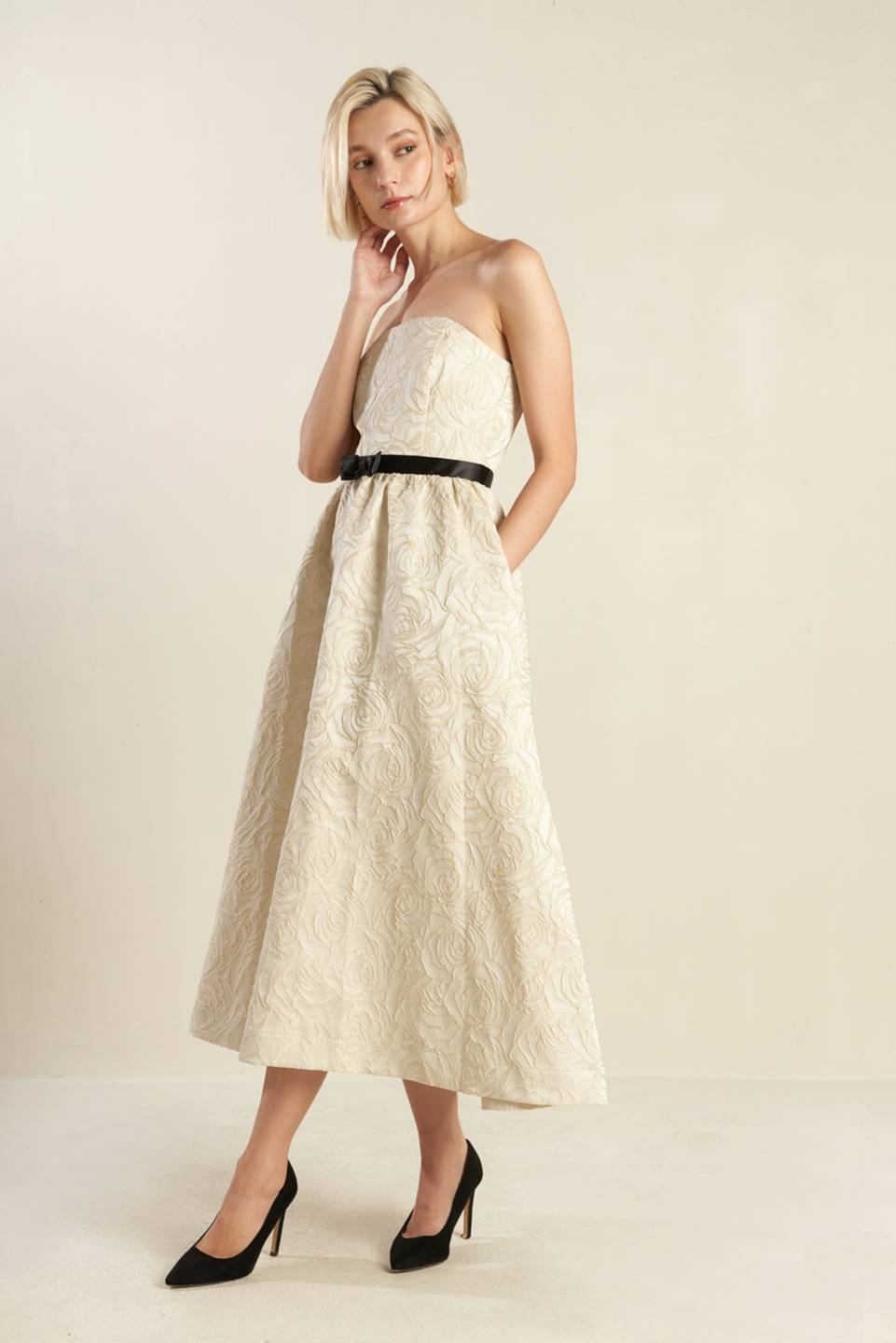 Stylish Woven Midi Dress for Women - Perfect for Casual Outings, Office Wear & Summer Parties
