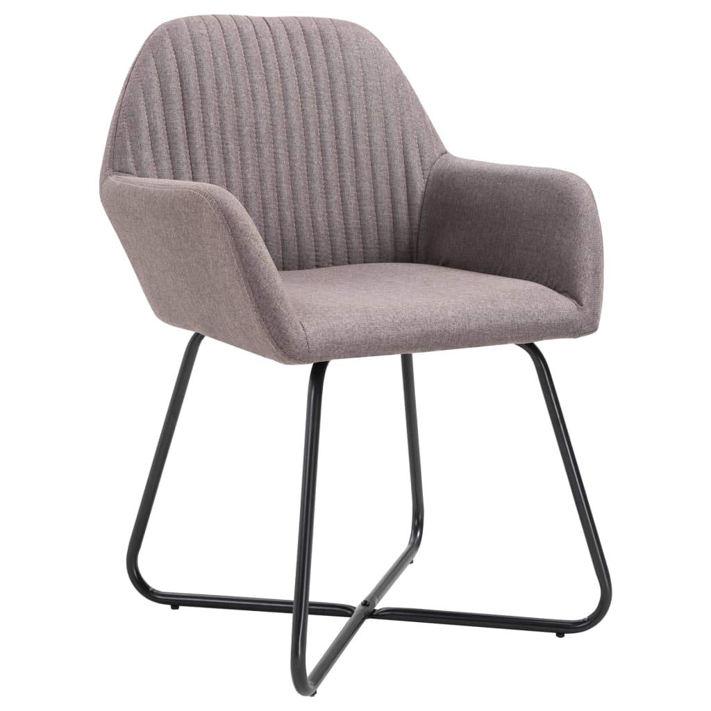 vidaXL Set of 2 Taupe Upholstered Dining Chairs with Metal Legs - Modern Ergonomic Accent Chairs for Living Room & Dining Room - Perfect for Home Decor, Dinner Parties, and Comfortable Seating