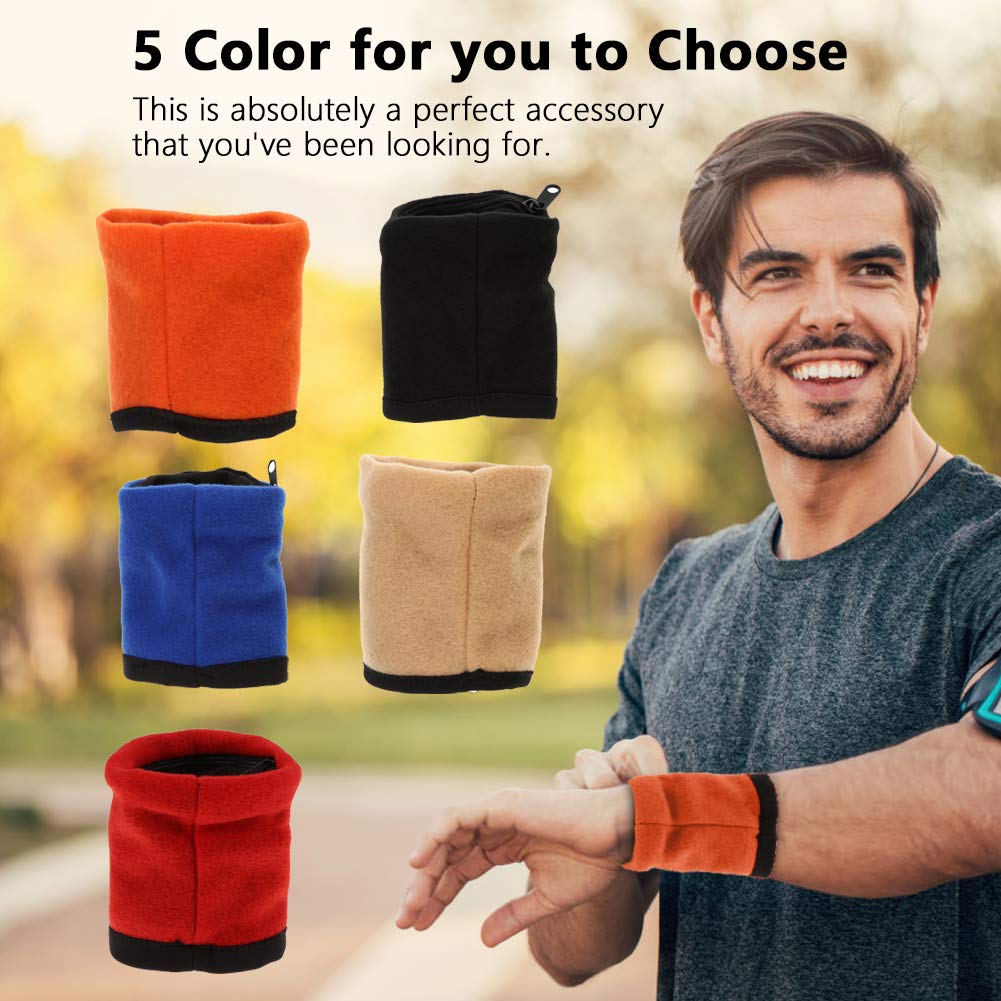 Waterproof Wristband Wallet for Running, Jogging, Gym & Outdoor Sports - Secure ID & Cash Holder (Orange) - Perfect for Fitness, Hiking & Travel