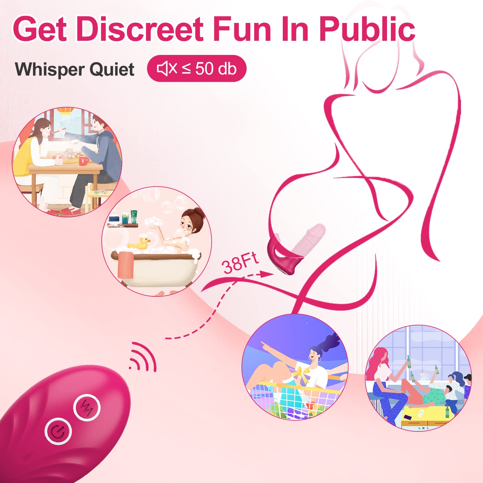 **Remote Control Wearable Panty Vibrator - 12 Powerful Thrusting Modes for Women & Couples - Discreet & Hands-Free Adult Sex Toy - Perfect for Date Nights & Spicing Up Intimacy**