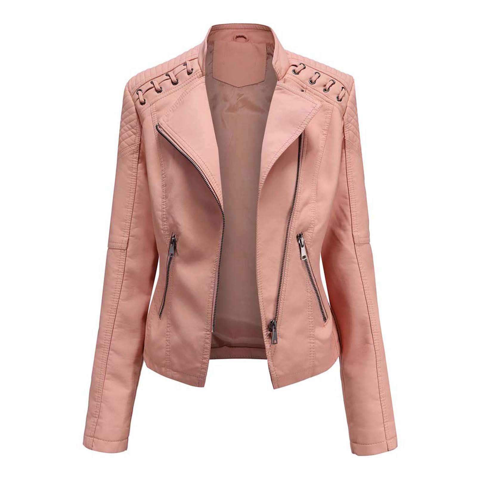 Women's Motorcycle Jacket - Stylish Lapel Biker Coat with Zip, Cropped Punk Top for Winter | Perfect for Riding, Casual Outfits & Night Out