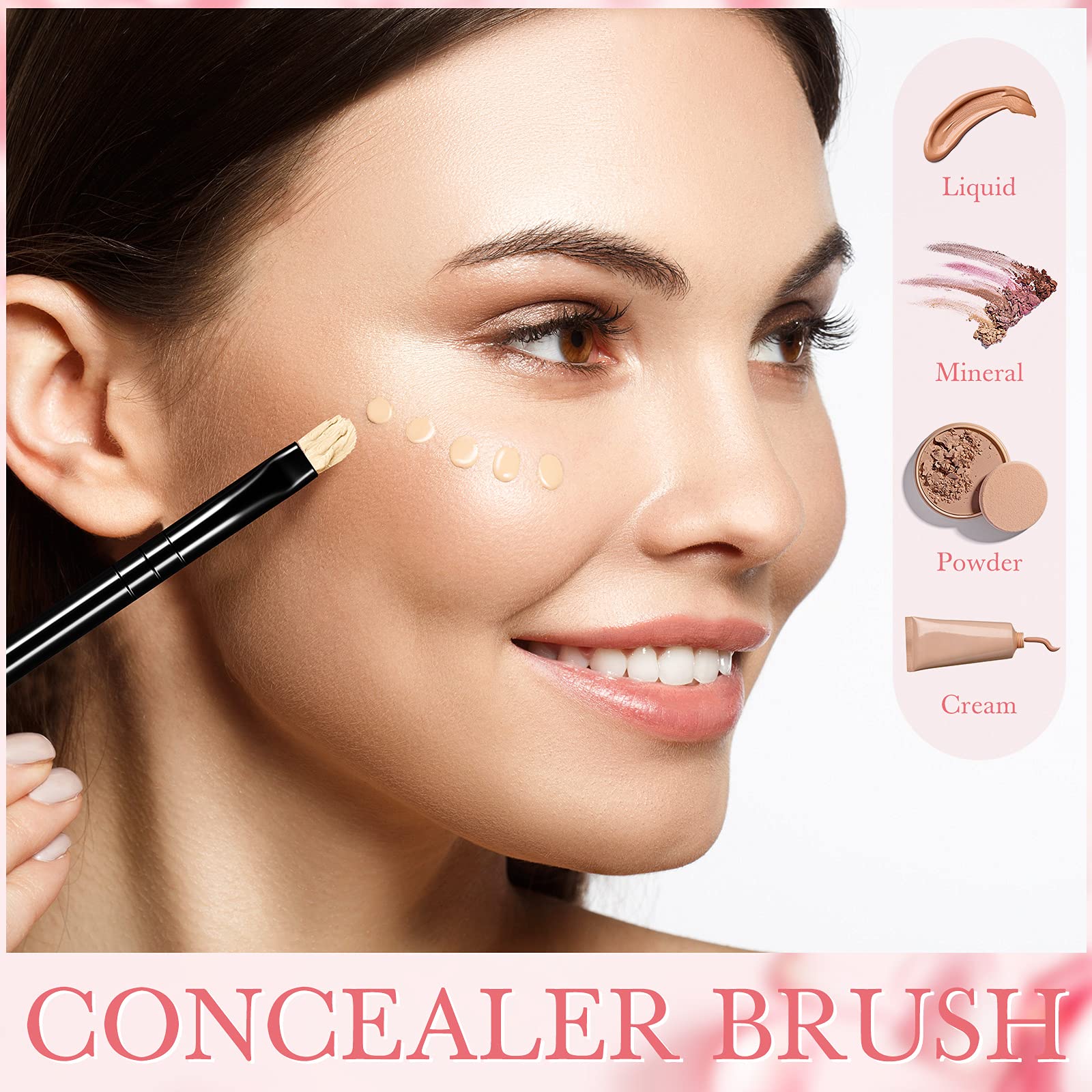 **48 Pcs Flat Makeup Brush Set - Synthetic Lip Concealer Brush, Eyebrow Brush, Portable Beauty Tools for Concealing, Blending & Setting - Perfect for Professional & Everyday Makeup (Black)**    *(Ideal for Travel, Home Use, Salon & Makeup Artists - Enhance Your Beauty Routine!)*