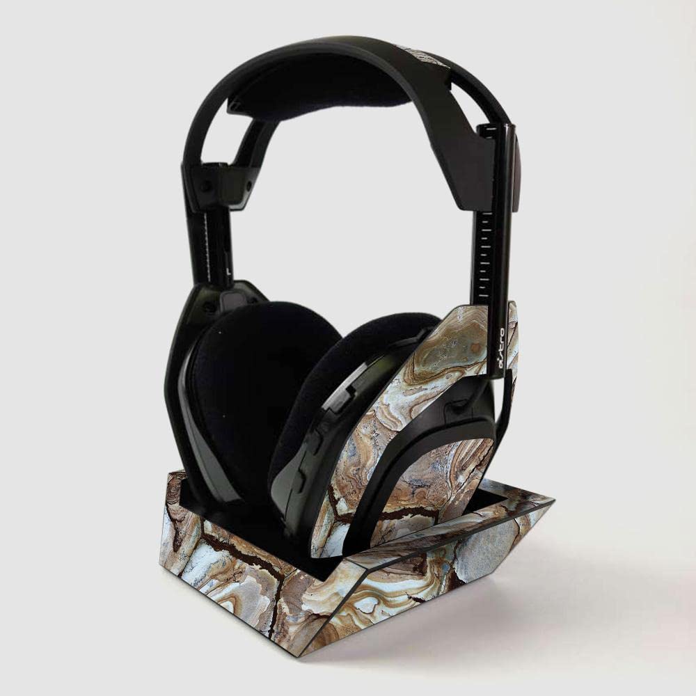 ASTRO Gaming A50 Wireless Headphone Skin & Base Station Cover - Brown Marble Vinyl Decal Wrap | Protective Durable USA-Made Design | Easy Application | Perfect for Gaming, Streaming & Travel Protection