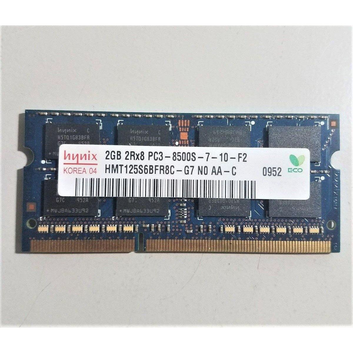 Original Hynix 2GB DDR3 2RX8 PC3-8500S Laptop RAM Memory - HMT125S6BFR8C-G7 - Upgrade for HP, Dell, Lenovo Laptops - Perfect for Gaming, Multitasking & Performance Boost