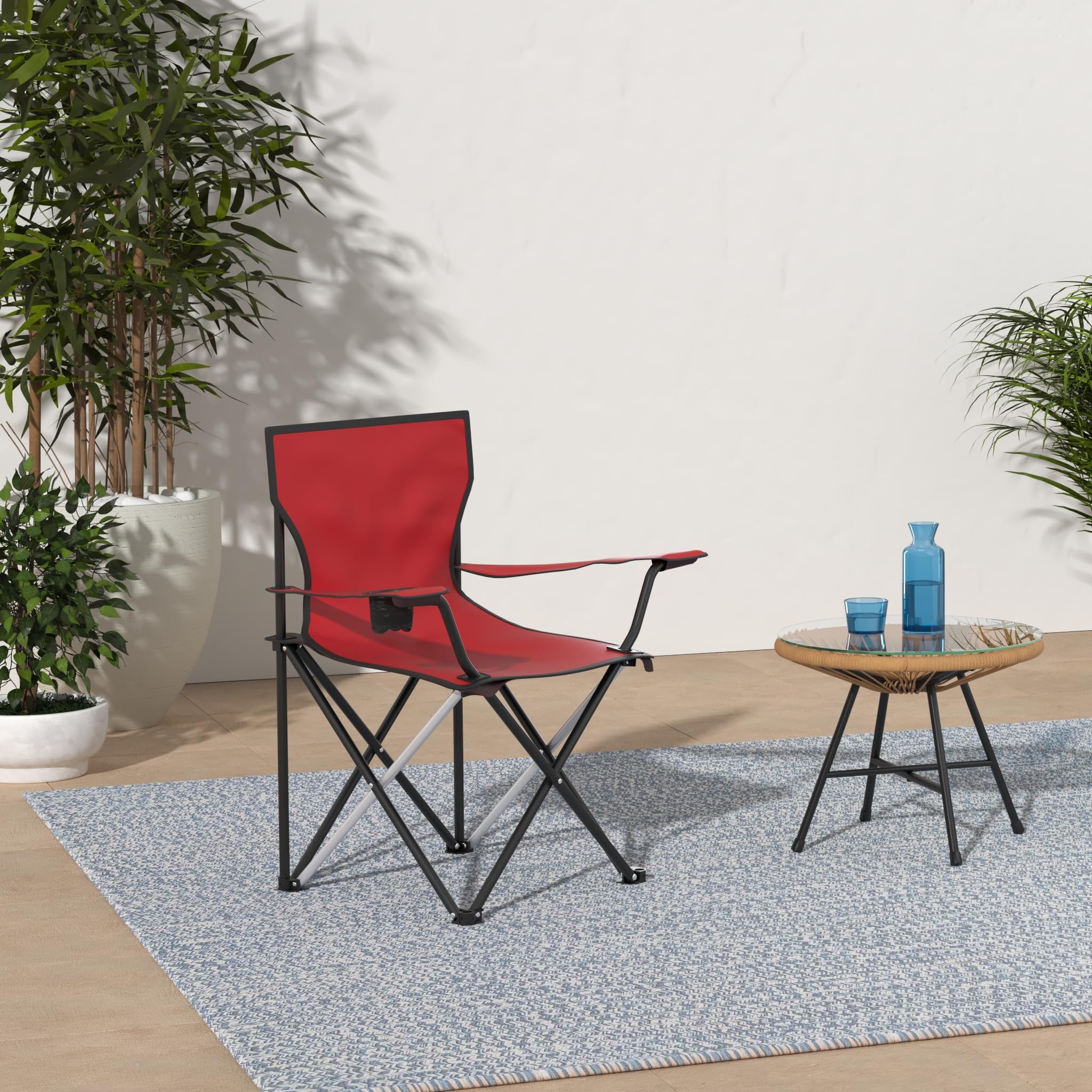 Trademark Innovations Folding Outdoor Beach Camp Chair - Portable, Lightweight, Durable - 18