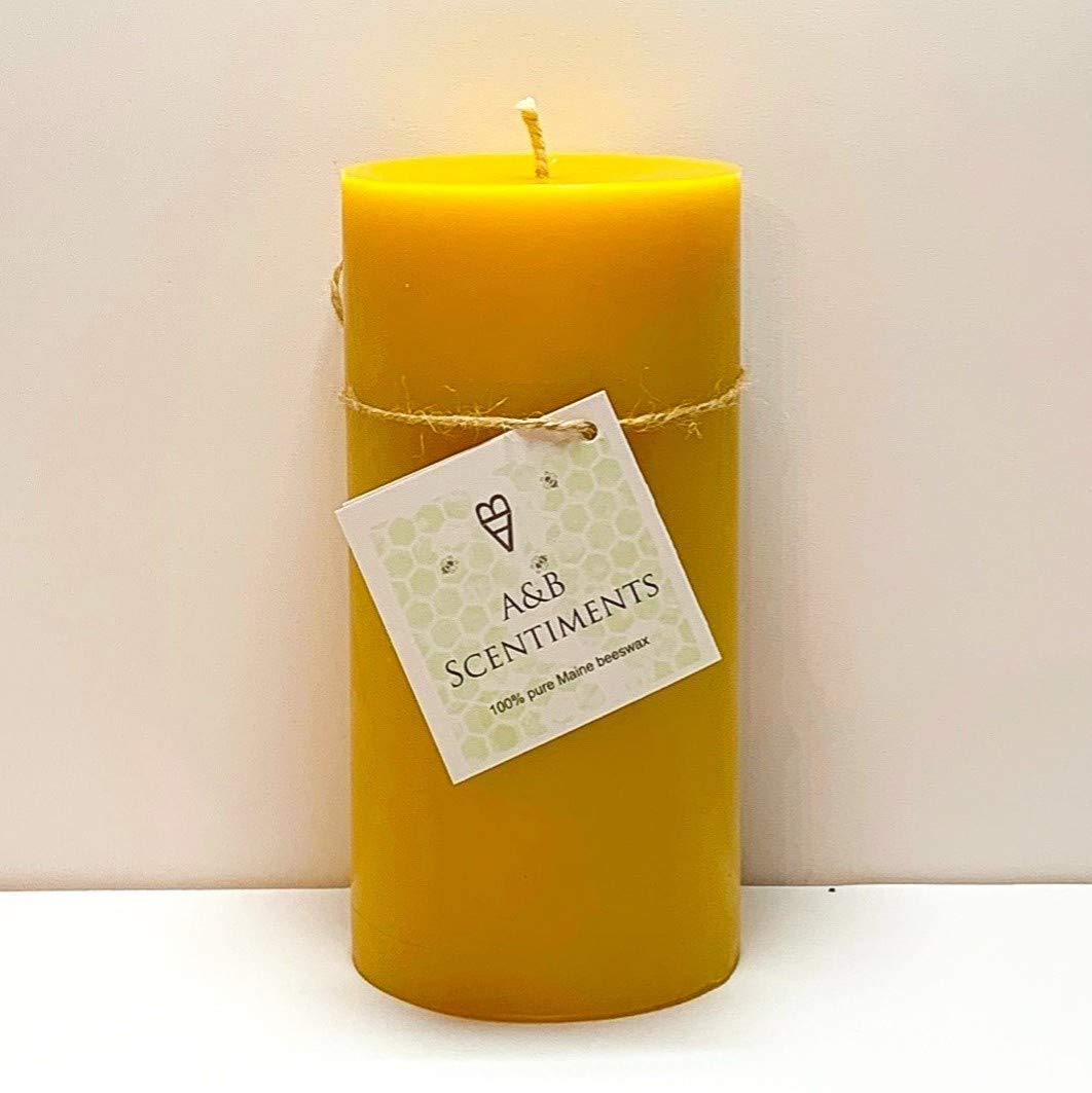 Premium Beeswax Pillar Candles - Handmade Natural Candles for Christmas Gifts, Holiday & Home Decor - Perfect for Romantic Dinners, Spa Relaxation and Cozy Ambiance