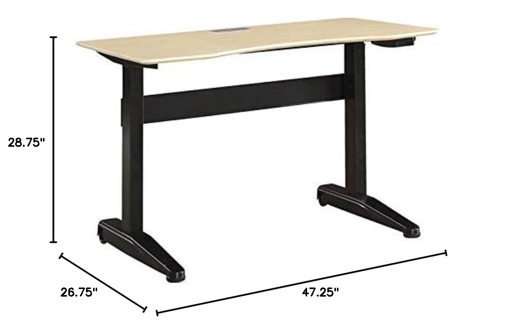 Furniture of America Glenda Adjustable Height Metal Standing Desk - Black Compact Workspace Solution for Small Offices & Home Use