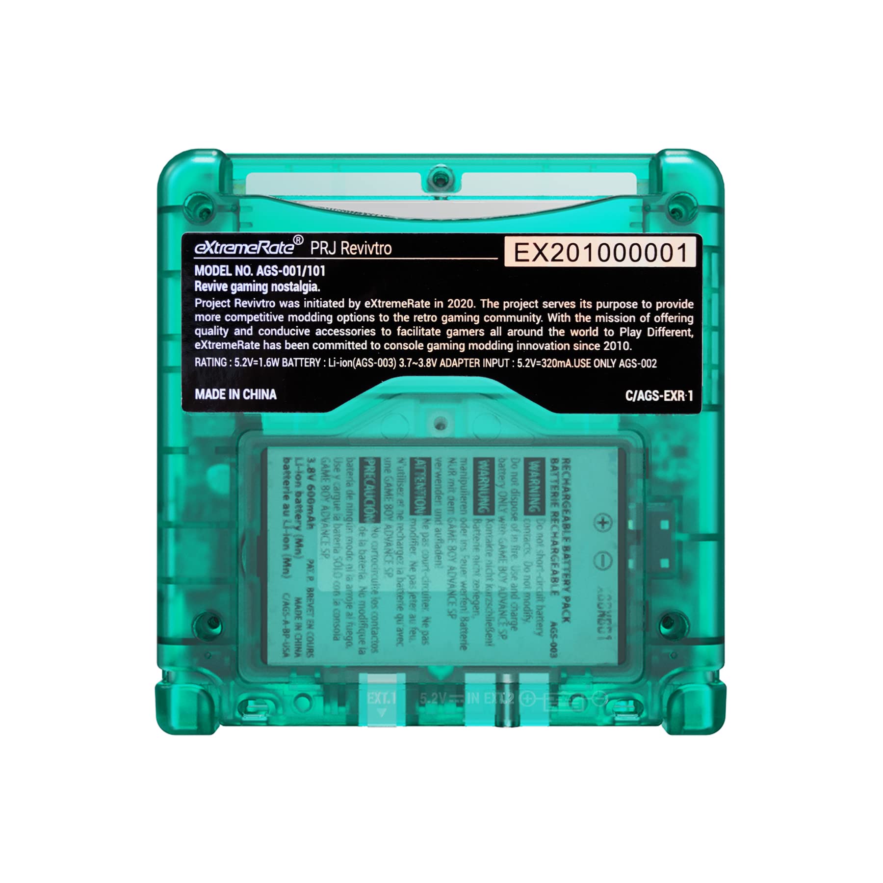 eXtremeRate Emerald Green Replacement Shell for Gameboy Advance SP GBA SP - Compatible with IPS & Standard LCD Screens - DIY Custom Housing Case - Perfect for Gaming Enthusiasts & Retro Console Modding (Console Not Included)