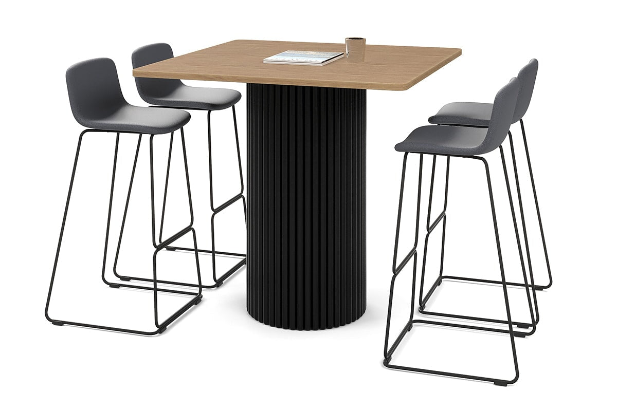 Premium Baobab Circular Base Counter Rectangle Table with Rounded Corners - 43.3