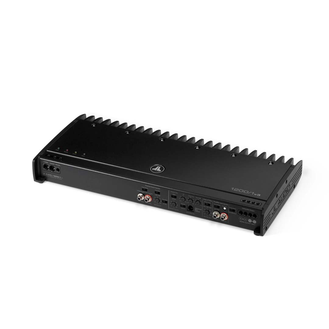 JL Audio 1200/1v3 Slash Series Class D Mono Car Amplifier - 1200W RMS Power for Deep Bass - Perfect for Car Audio Systems & Subwoofers