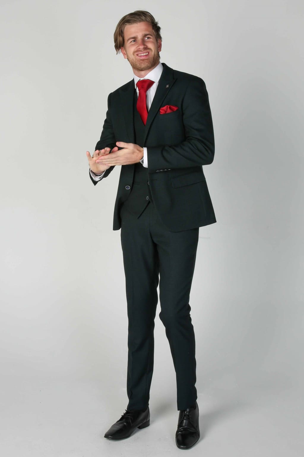 Jasper Green Men's Three Piece Suit | Premium Formal Business Attire | Perfect for Weddings, Office & Special Occasions