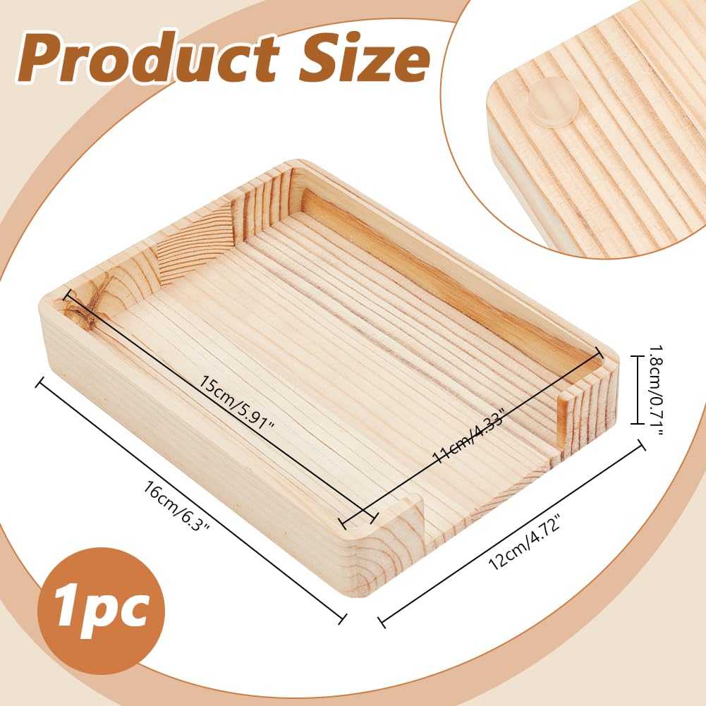 Wooden Sticky Notes Holder - 5.91x4.33 Inch Self-Stick Memo Pad Organizer & Dispenser for Office Desk, Home, School - Perfect for Notes, Reminders, and To-Do Lists