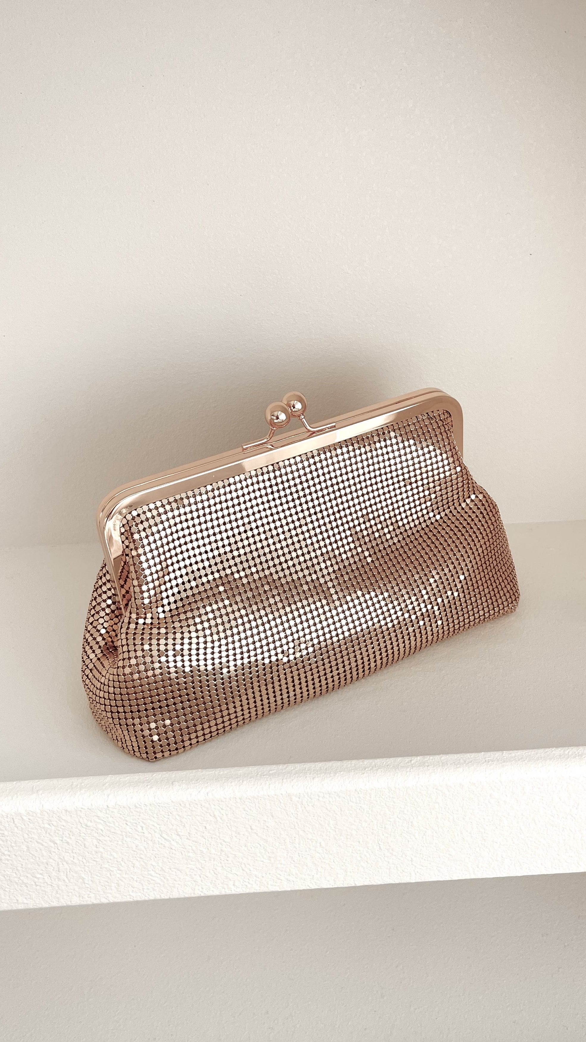 Liberty Mesh Clip Top Event Bag - Gold | Secure & Stylish Crossbody Bag for Concerts, Festivals & Outdoor Activities