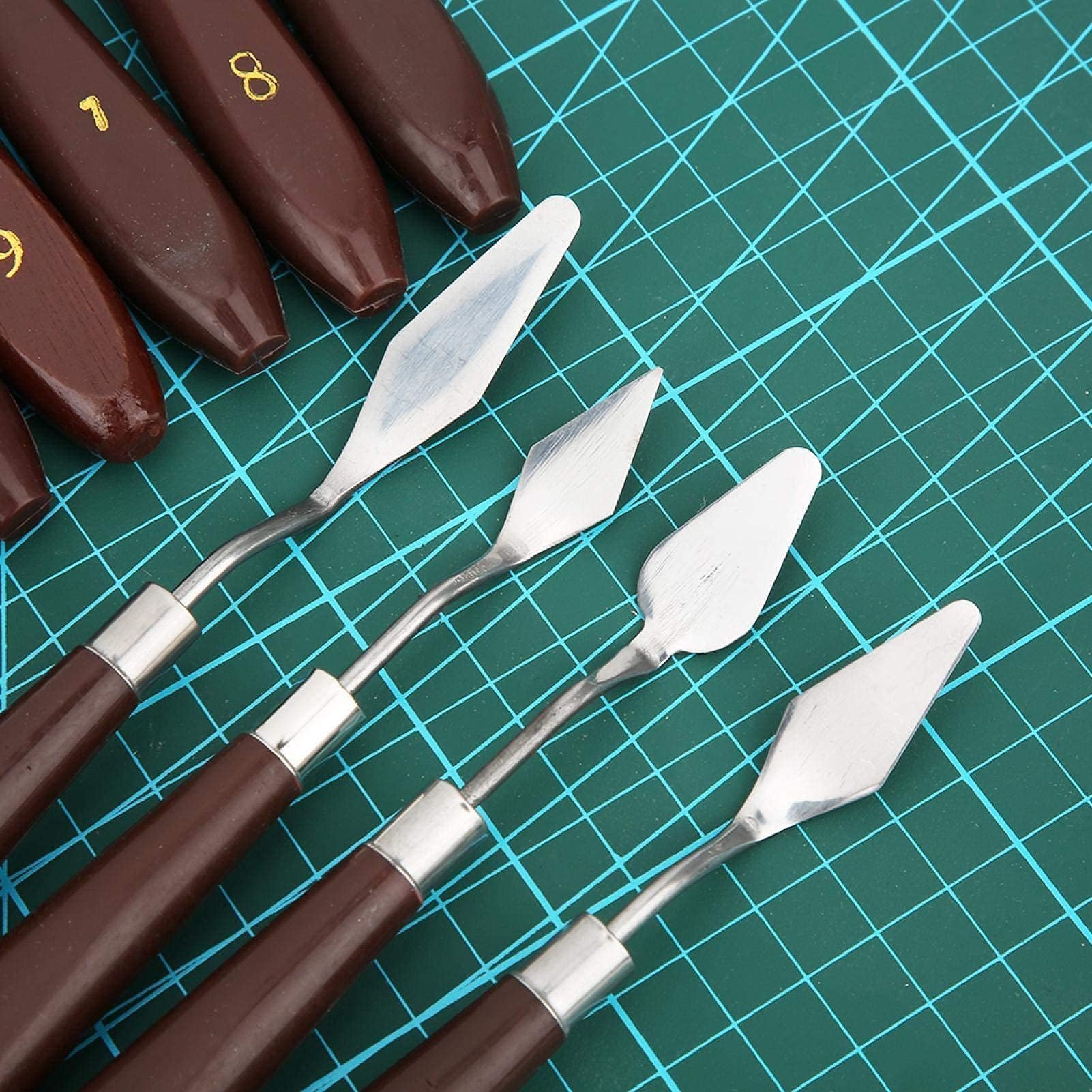 18PCS Stainless Steel Palette Knife Set - Wooden Handle Oil & Acrylic Paint Spatulas for Canvas Painting - Perfect for Artists, DIY Crafts & Mixing Colors