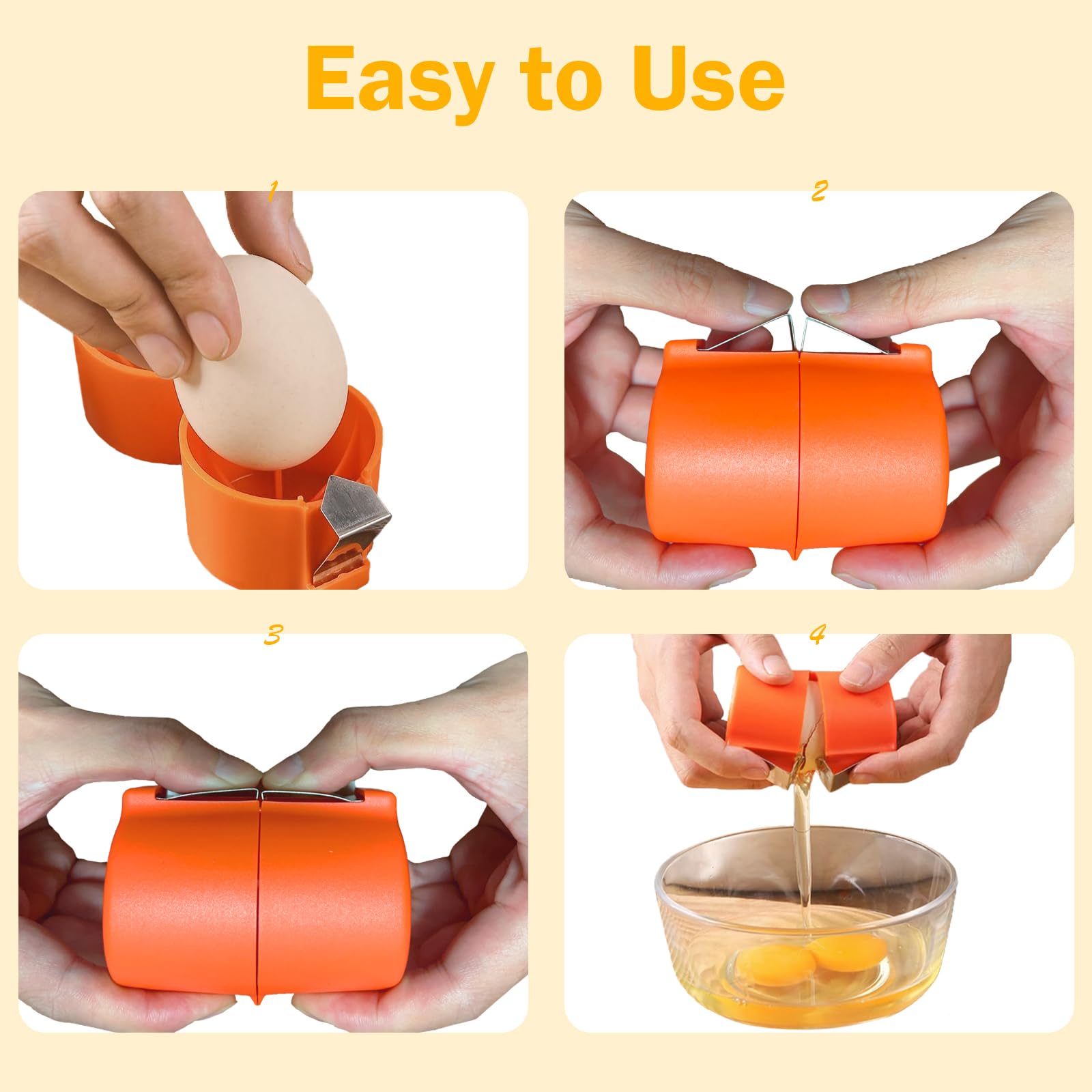 3Pcs Stainless Steel Egg Shell Opener - Egg Peeler & Cracker Tool for Hard Boiled & Raw Eggs | Kitchen Gadget for Breakfast, Baking & Cooking | Perfect for Deviled Eggs, Salads & Meal Prep