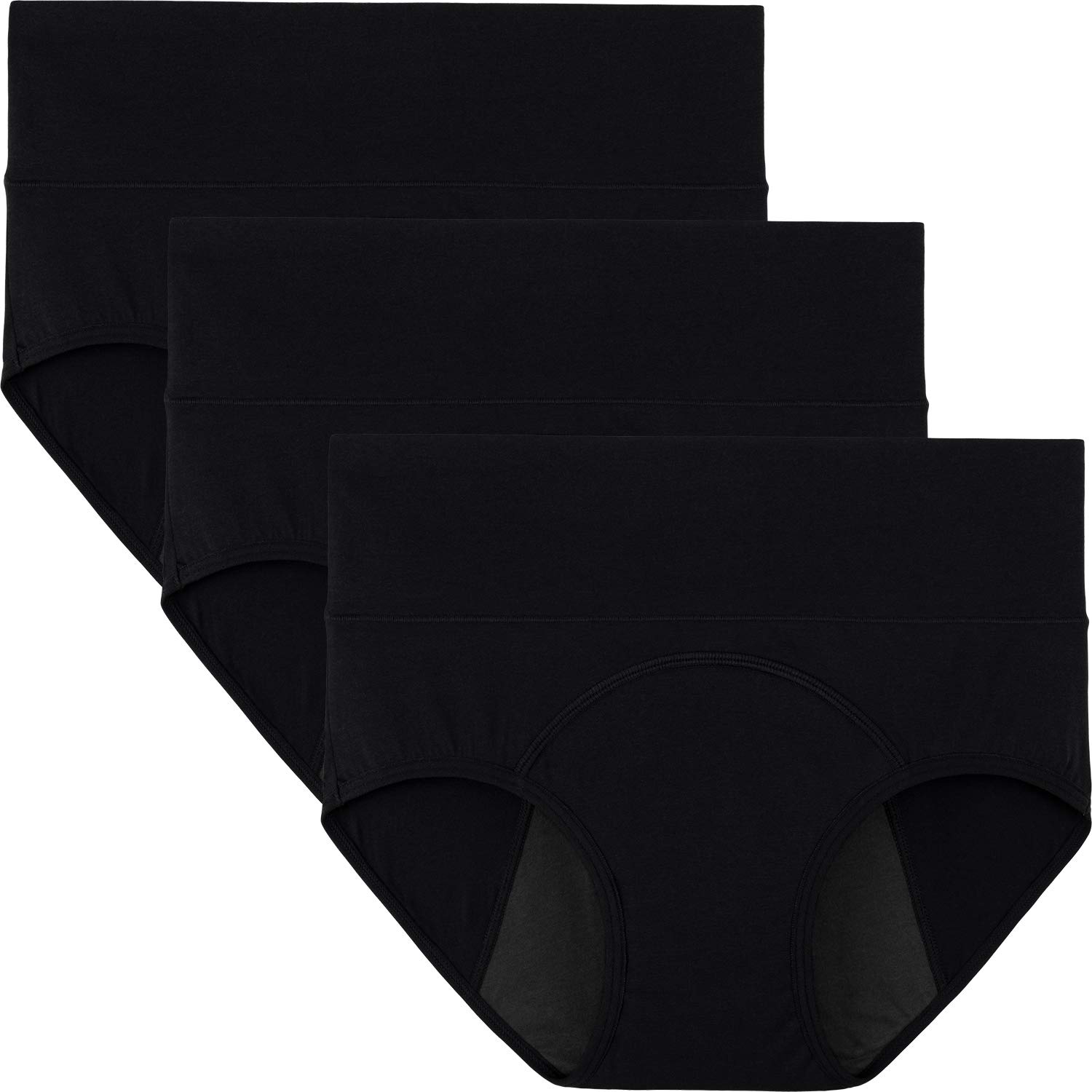 INNERSY Women's High Waisted Period Underwear - Postpartum & Maternity Panties - 3 Pack - Comfortable Leakproof Menstrual Briefs for Overnight Protection & Post-Surgery Recovery