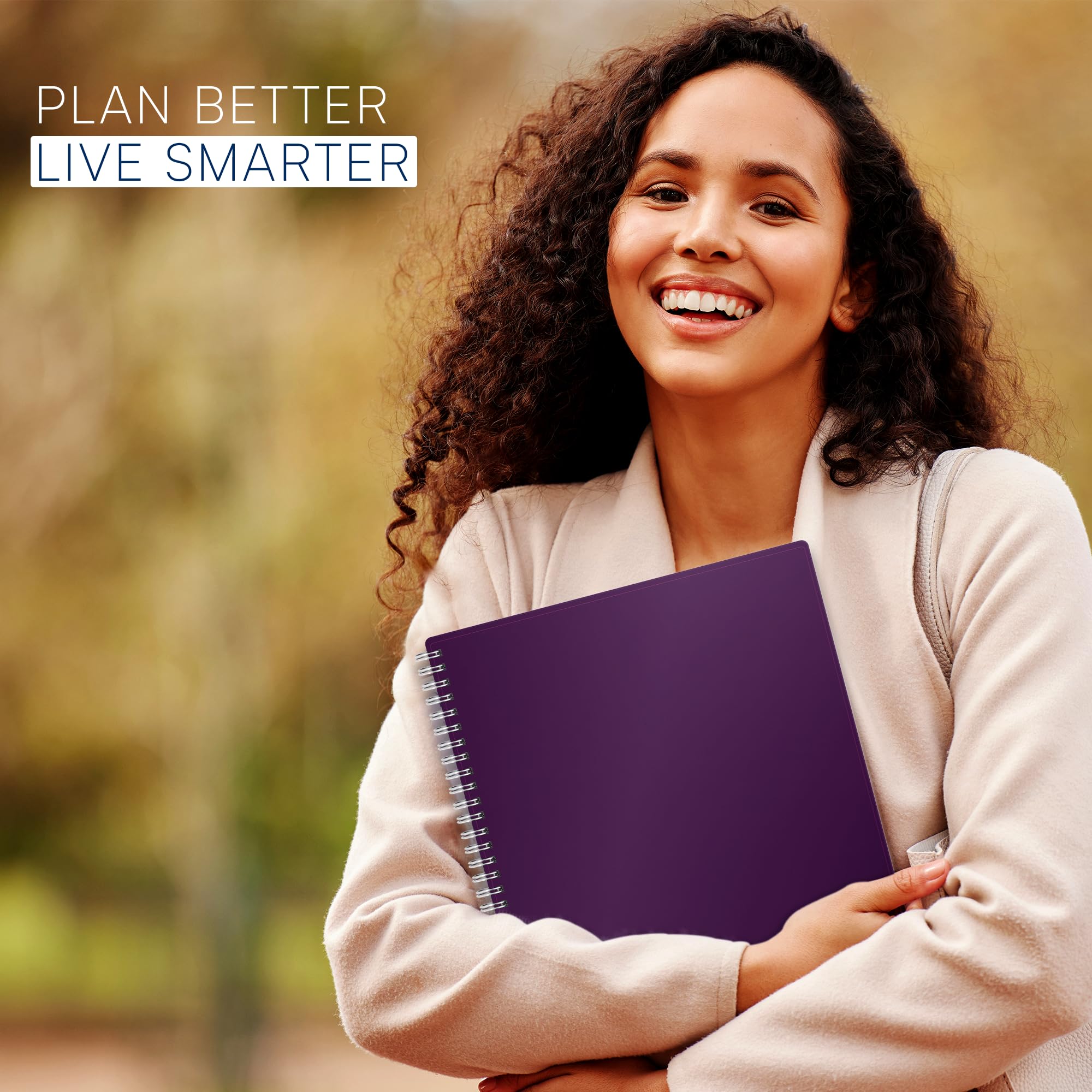 2025 Daily Planner with 15-Minute Time Slots - 8.5 x 11 Inch Large Tabbed Weekly & Monthly Calendar Organizer for Business & Personal Use (Jan-Dec 2025, Purple) - Perfect for Office Professionals, Students, and Time Management Enthusiasts
