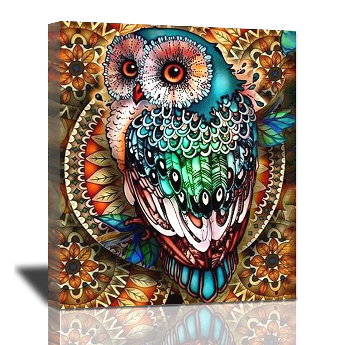 Funny Owl Canvas Wall Art - Modern Animal Painting for Home Decor - Ready to Hang 16x24 Inches - Perfect for Living Room, Bedroom, Bathroom & Office