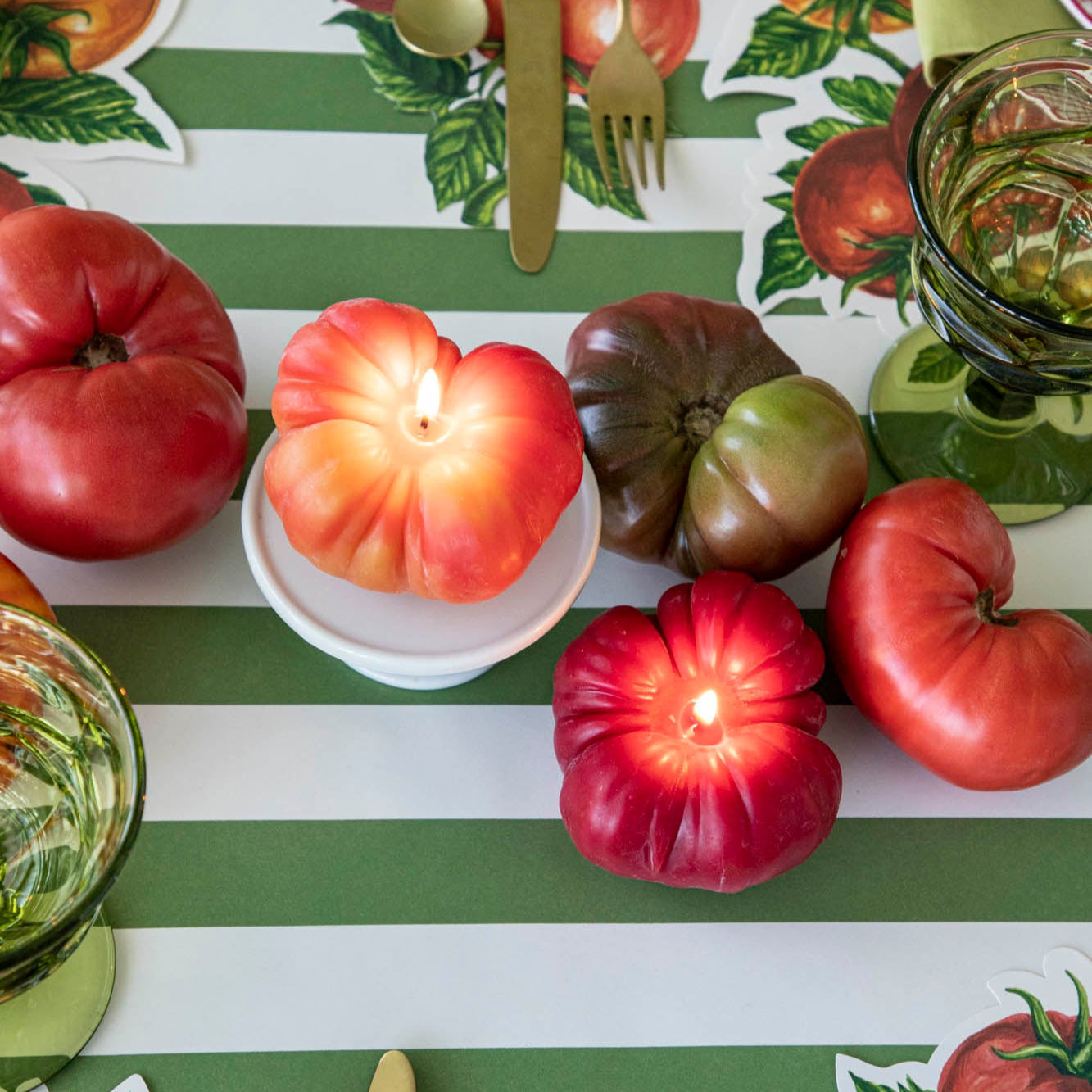 Organic Heirloom Tomato Scented Beeswax Candles - Handmade, Natural, Non-Toxic for Home, Kitchen & Romantic Dinner Ambiance