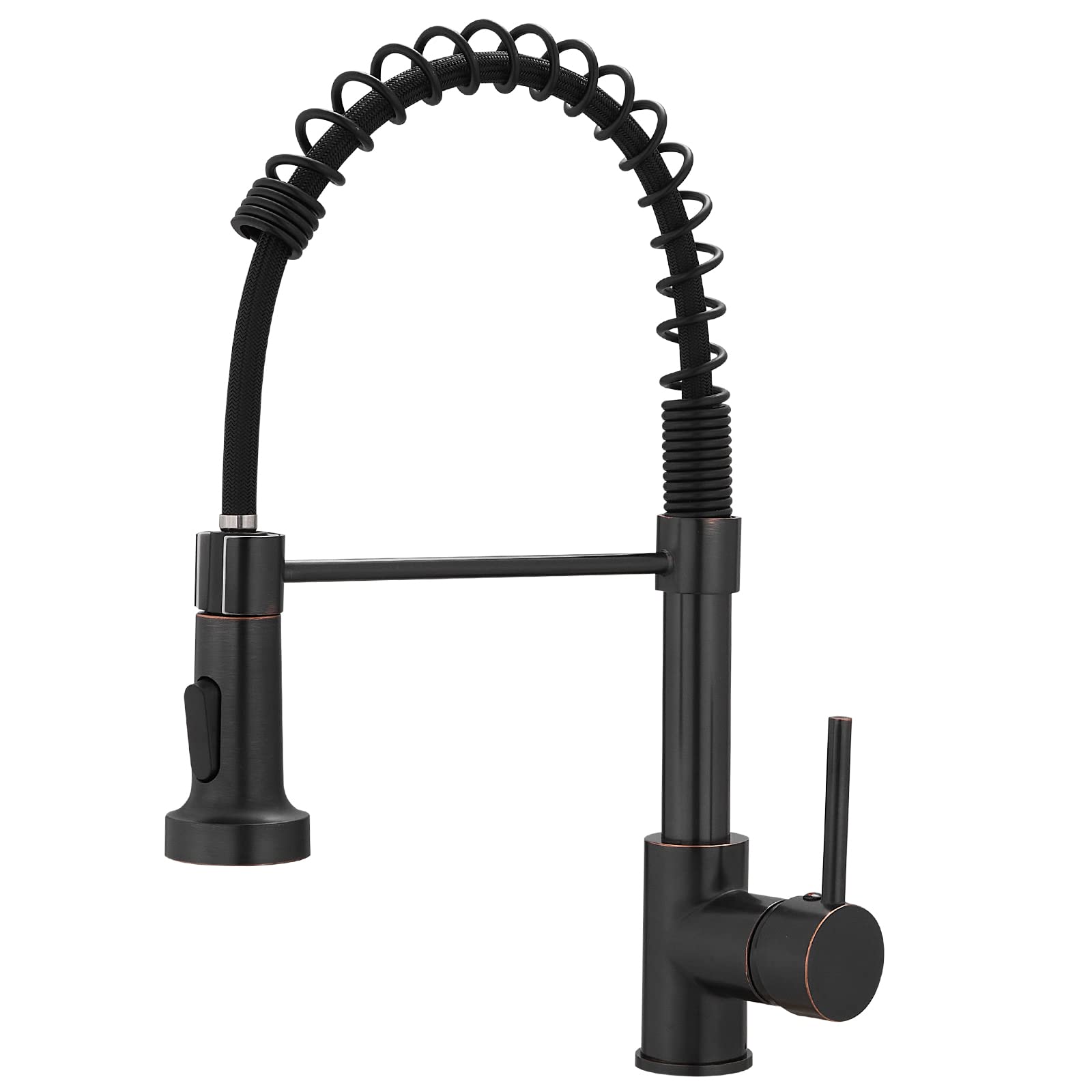 Oil Rubbed Bronze Kitchen Faucet - Commercial Single Handle Pull Down Sprayer Faucet for Sink, Single Hole Mount, Vintage Style (Perfect for Restaurant, Bar & Home Kitchen Use)