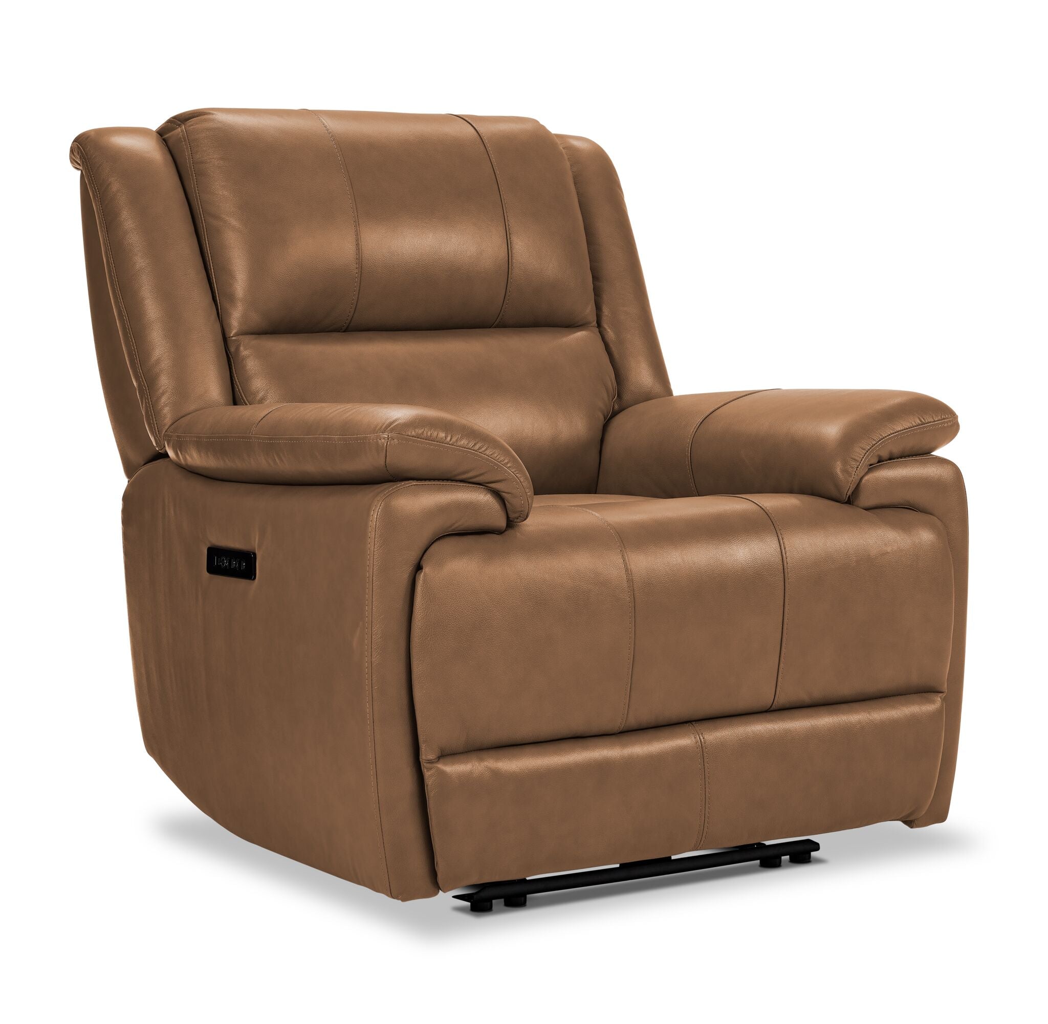 Allie Leather Dual Power Reclining Sofa and Recliner Set with USB Chargers - Modern Living Room Furniture for Home Theater & Family Relaxation