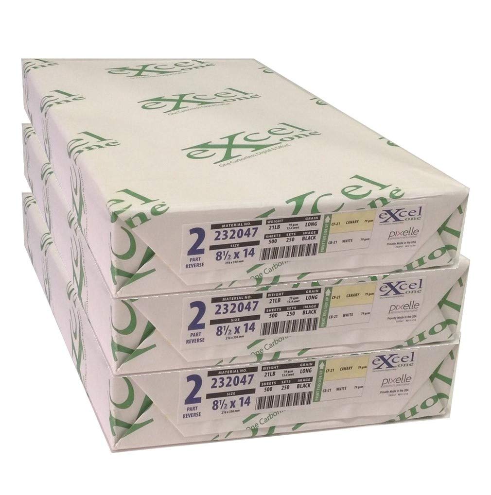 Excel One Carbonless 2-Part Reverse Paper (Canary/White), 8.5