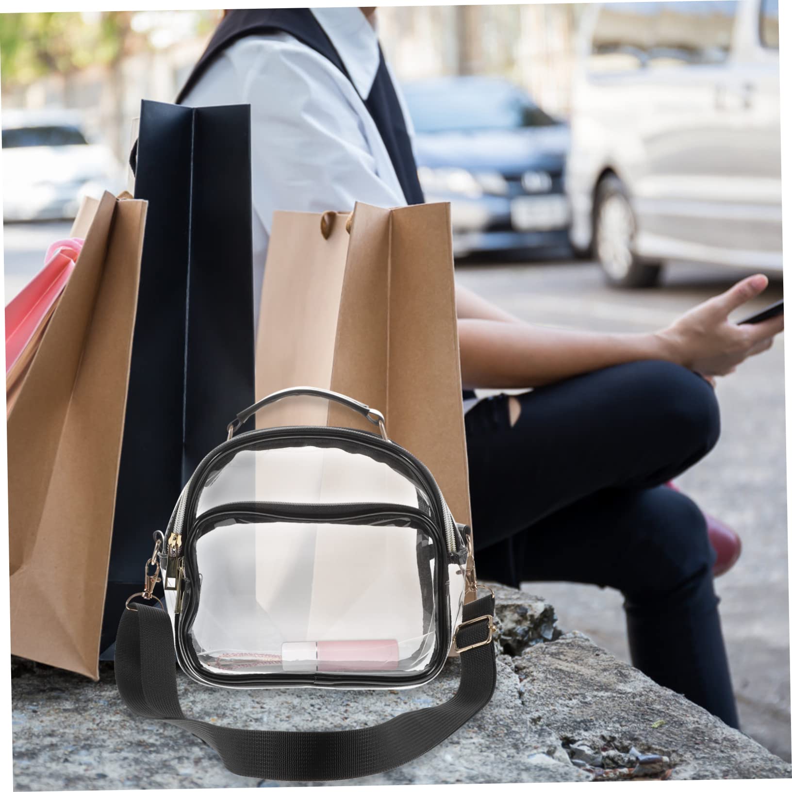 Gogogmee Women's Crossbody Shoulder Bag - PVC Tote Purse for Work & Travel | Lightweight Small Handbag for Daily Use, Shopping & Outings