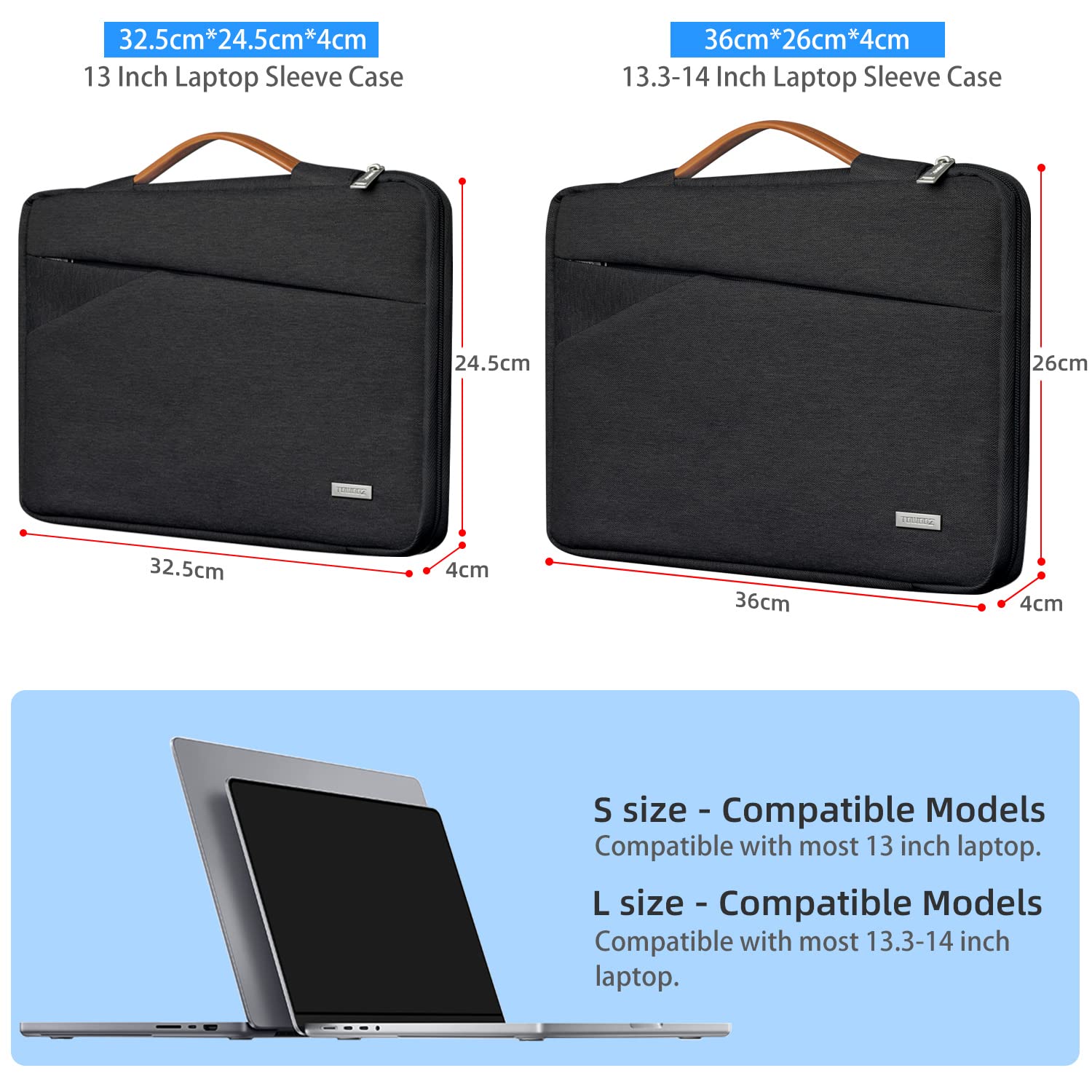 TOWOOZ 13 Inch MacBook Air Carrying Case - Shockproof Waterproof Laptop Sleeve Bag with Handle & Accessory Pocket | Compatible with MacBook Air 13