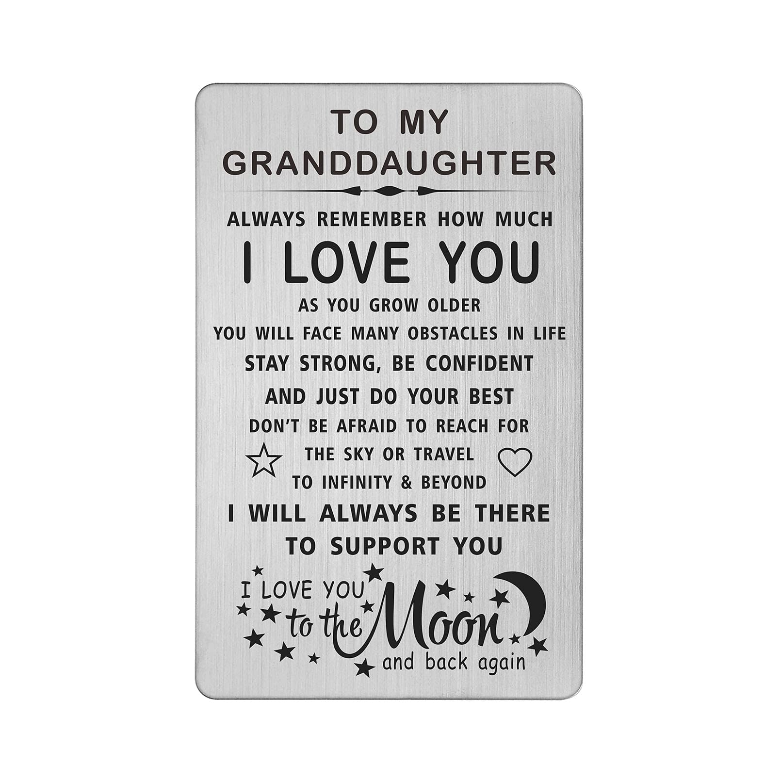 Personalized Granddaughter Wallet Card Gift from Grandma & Grandpa - Birthday, Graduation, Christmas Keepsake for Special Occasions | Thoughtful Present for Granddaughters to Carry Everywhere