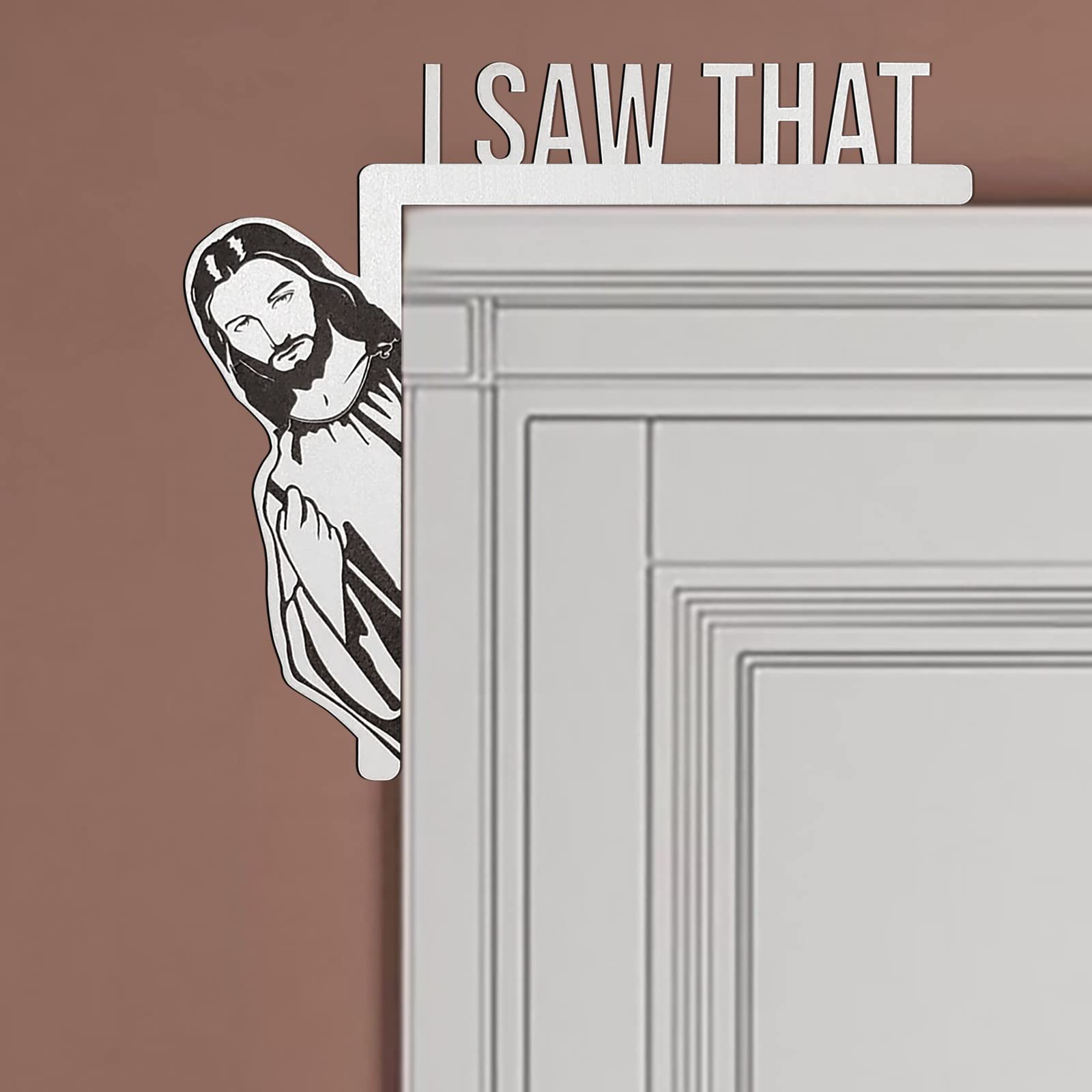Jesus I Saw That Sign - Christian Door Frame Decor for Home, Living Room & Bedroom - Creative Corner Wall Hanging Religious Decorations - Perfect for Easter, Christmas & Faith-Based Home Decor (One Size)