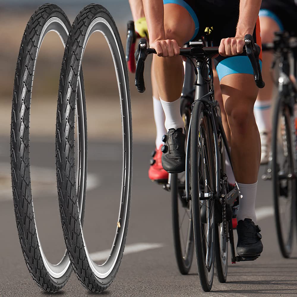 2 Pack 700c Bike Tires - 700x23C/25C/28C/35C Road Bike Tires - 60 TPI & 30 TPI Options - Foldable Replacement Bicycle Tires for Commuter & City Street Riding - Perfect for Daily Cycling, Fitness Training and Urban Adventures