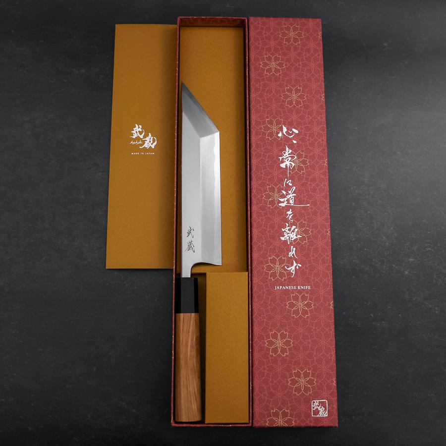 Premium Unagisaki Edo Blue Steel #1 Hon Kasumi Sushi Knife - 195mm Buffalo Teak Handle - Professional Japanese Sushi Chef Knife for Slicing Eel & Fish - Perfect for Sushi Restaurants & Home Kitchens