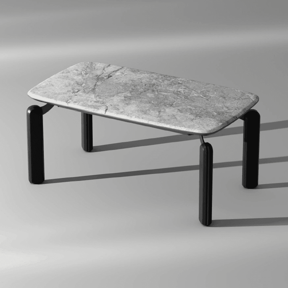 Genevieve Modern Marble Tech Dining Table - Light & Dark Finish - Perfect for Kitchen, Dining Room & Small Space Homes